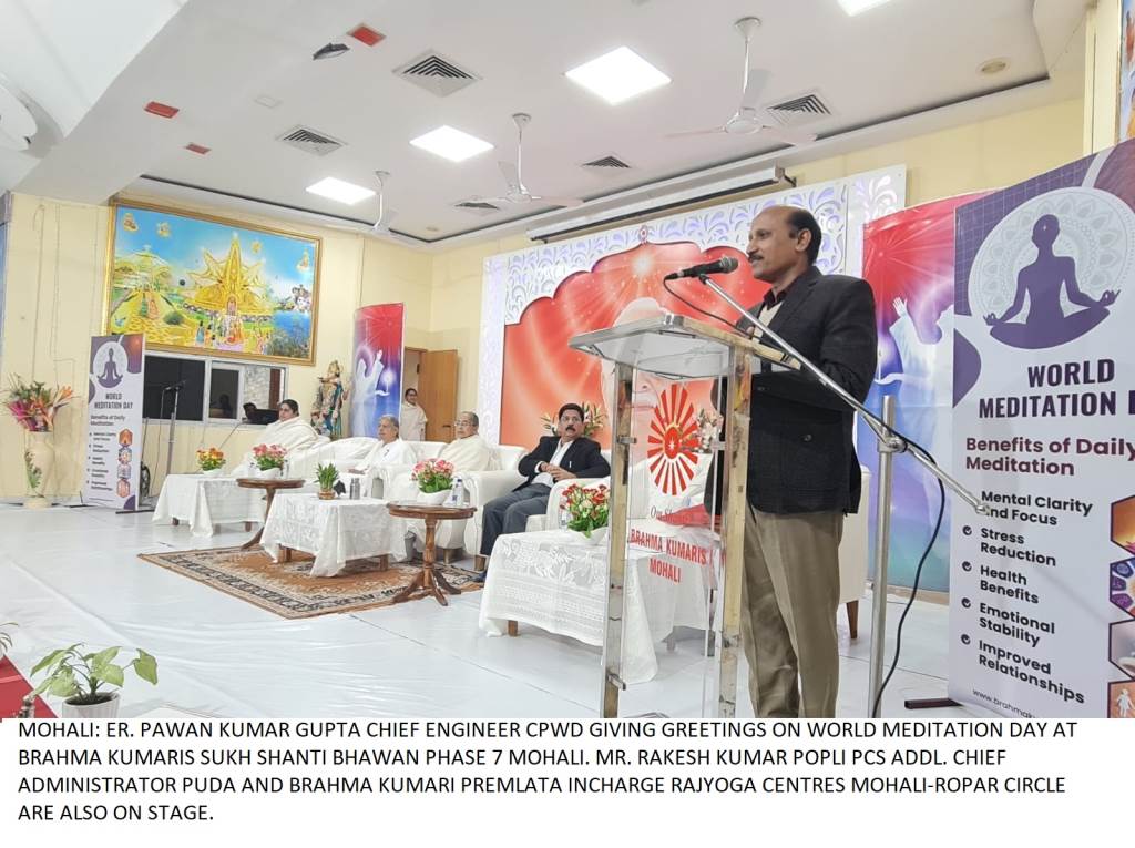 Brahma Kumaris Organizes Special Raja Yoga Program in Mohali on World Meditation Day